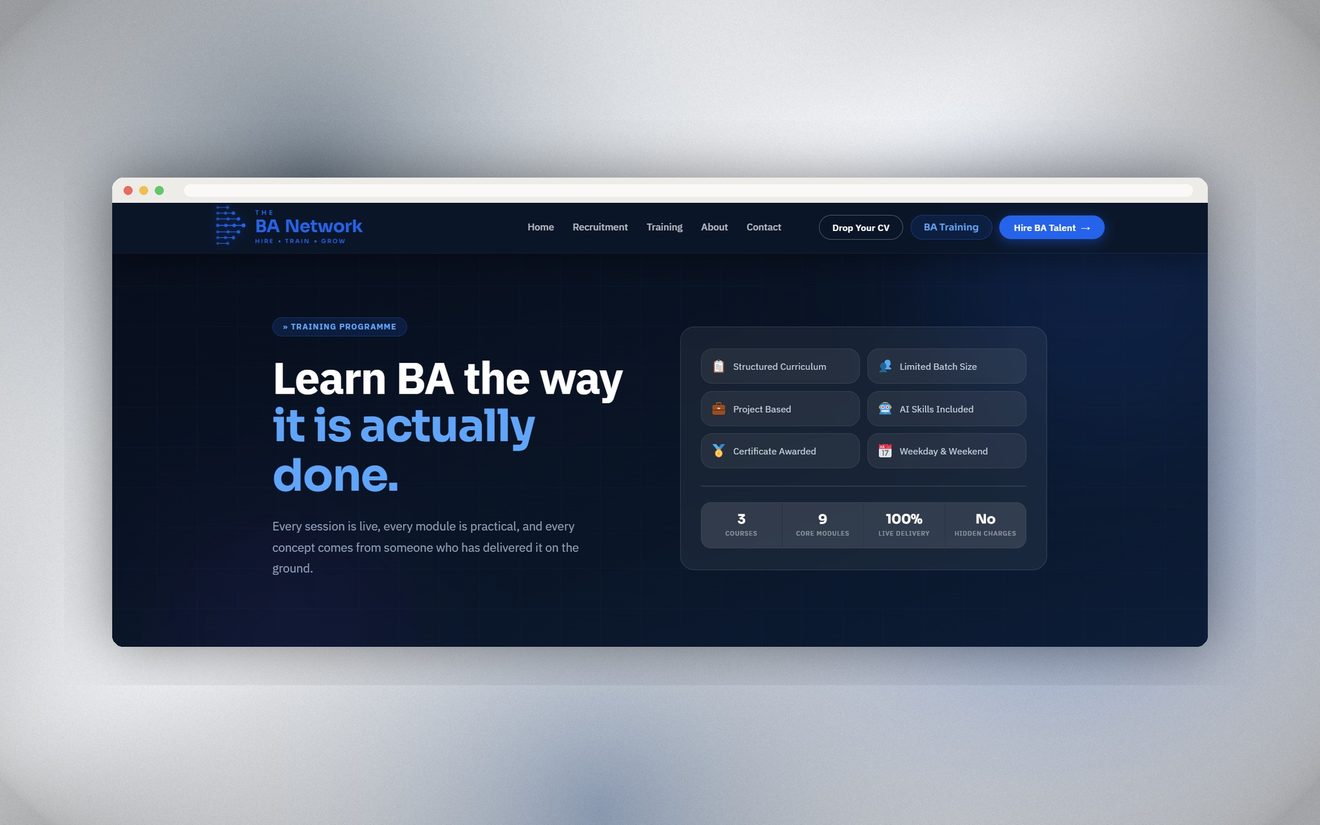 The BA Network screen 2